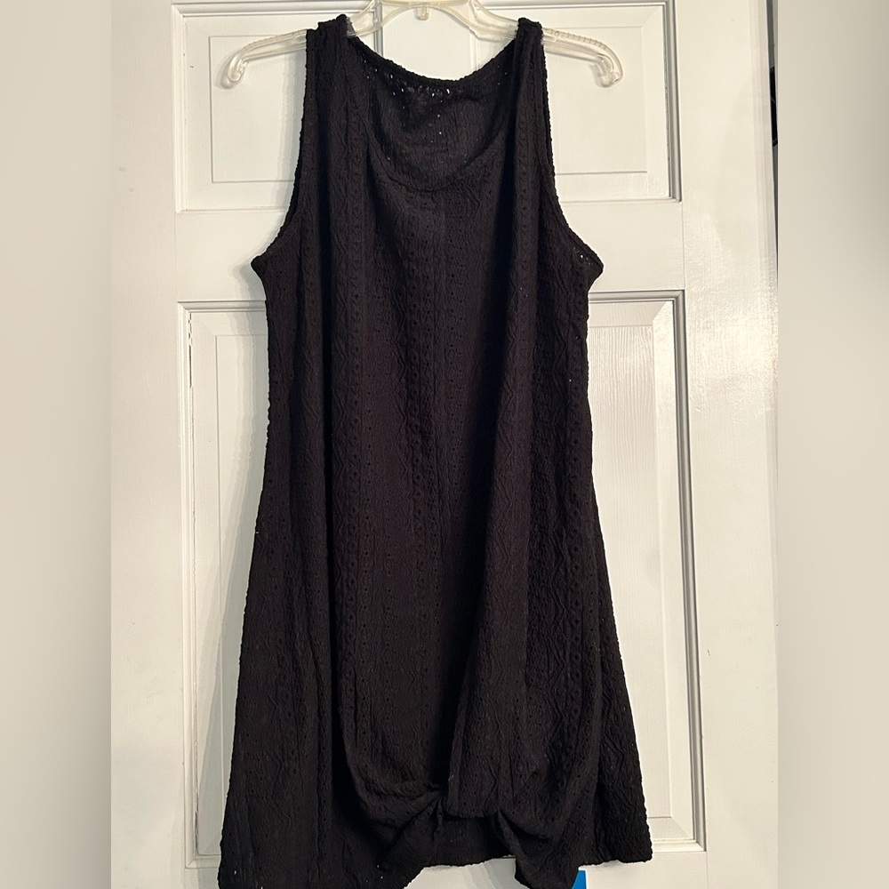 Cupshe Black Sleeveless Eyelet Swim Coverup Dress